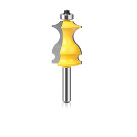 MACHSWON Architectural Molding Router Bit 8mm Shank 28.6mm Cut Diameter 41.5mm Cut Length Tongue and Groove Router Bits Ball Bearing Fish Shaped Slotting Woodworking Milling Router Cutter Tool