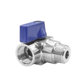 BesNPT Stainless Steel 90 Degrees Elbow Ball Valve 3/8" NPT Male x 3/8" NPT Female Shut Off Valve for Water Fuel Air