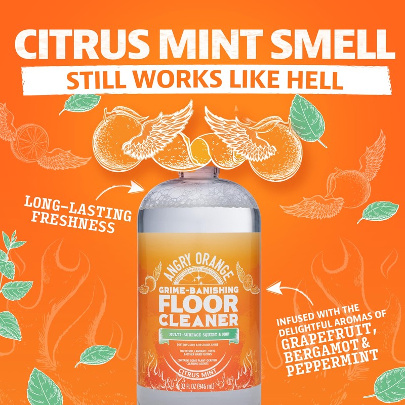 ANGRY ORANGE Spray and Go Floor Cleaner - Citrus Mint