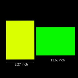 Boao 20 Sheets Neon Papers Glow in The Dark Party Supplies 8.27 x 11.69 Inch DIY Dance Floor Moves Games Decor UV Reactive Double Sided Cardstock for Black Light Neon Birthday Wedding Party, 5 Colors