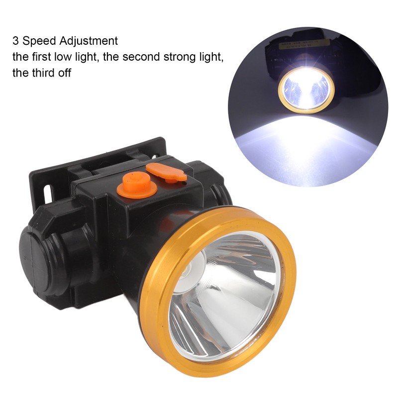 LED Headlamp Waterproof Rechargeable 3 Speed Adjustment Outdoor Headlamp for