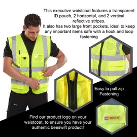 EXECUTIVE HI VIZ WAISTCOAT SATURN YELLOW XL
