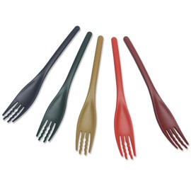 Endo Sansho Soft Face Fork, Gentle on Your Mouth, Japanese Color, Set of 5