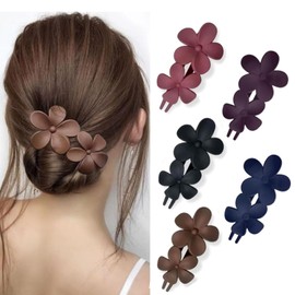 yufana 5 Pack Extra Large Hair Claw Clips, Matte Hair Clips, Matte Hair Clips for Women, Large Hair Clips, Large Hair Clips for Women. (black, dark red, navy blue, violet, brown328)