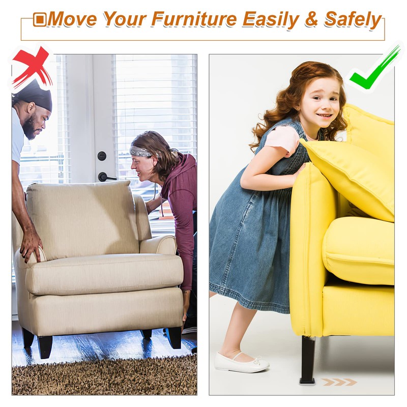 1-1/4" Upgraded Furniture Sliders for Carpet & Hardwood Floors