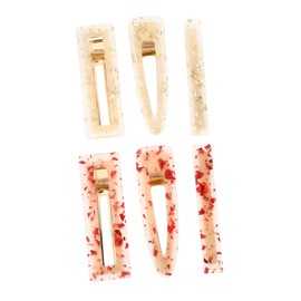 Baluue 6pcs Acrylic Side Clip Floral Hairpin for Women Fashion Hair Accessories Set