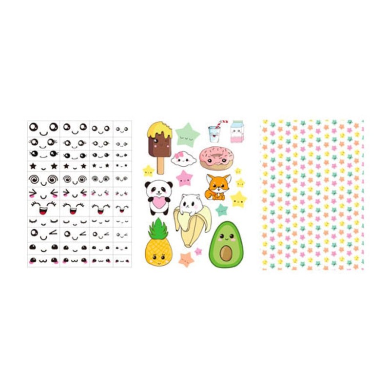 3 Polymer Clay Transfer Sheets - Kawaii
