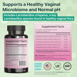 VINATURA Probióticos Lactobacillus Rhamnosus, Reuteri, Gasseri, Plantarum, Crispatus, Acidophilus - Probióticos para mujeres Hecho y probado en EE....