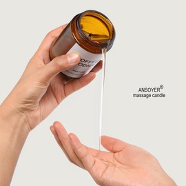 ANSOYER ANSOYER Massage Oil Candle, Romantic Gift SPA Use Home Scented Candle Body Oil, Ultra Hydrating Body Care with Soybean Oil, 4.5oz (Coconut)