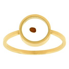 Circle Shaped Mustard Seed Ring for LDS and Christian Women of Faith in Silver and Gold with Mustard Seed Encased LDS Rings and Jewelry (Silver, 6)