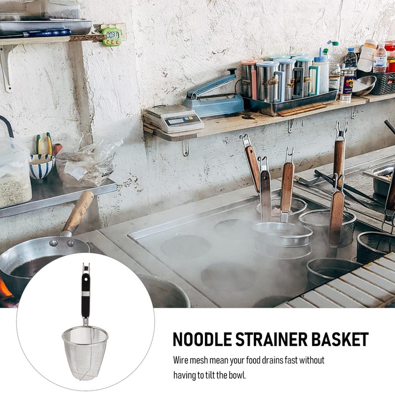 Kichvoe Mesh Spider Strainer, Width 5.5Inch Stainless Steel Pasta Basket