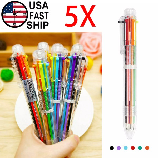 Handmade 5X Multi-color Ballpoint Pen 6 in 1 Color Ball