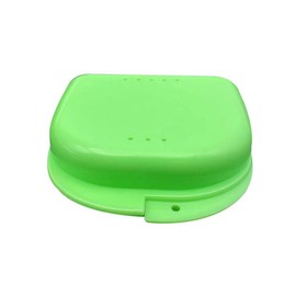 MJIYSGS Orthodontic Braces Box Dental Retainer Case with Vent Holes ABS Denture Holder Container Mouth Guard Cases (Green)