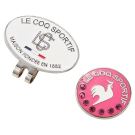 Coq Sportif LG5SAZ60L Marker Clip Type Rhinestone Cute Golf, WHPK (White x Pink), Free size