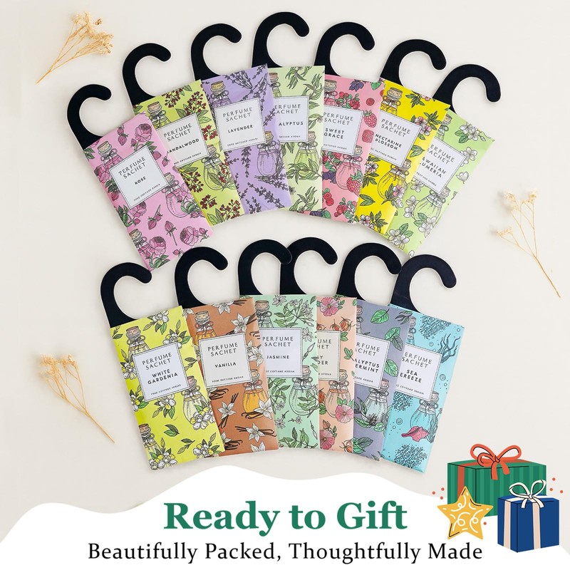 ROSE COTTAGE Large 12 Packs Eucalyptus Peppermint Hanging Closet Air