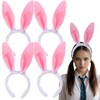 JazSwirl Bunny Ears Headbands, Pink Blue Bunny Hairbands (Pink, M)