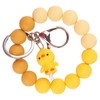Phamines Silicone Beaded Wristlet Keychains with Charms, Rabbit Duck Dinosaur