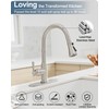 HOIGY Brushed Nickel 3-Function Pull-Down Sprayer Kitchen Faucets, 1 or