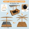 GARWOOD Large Wooden Outdoor Sandbox with Lid Cover Adjustable Canopy