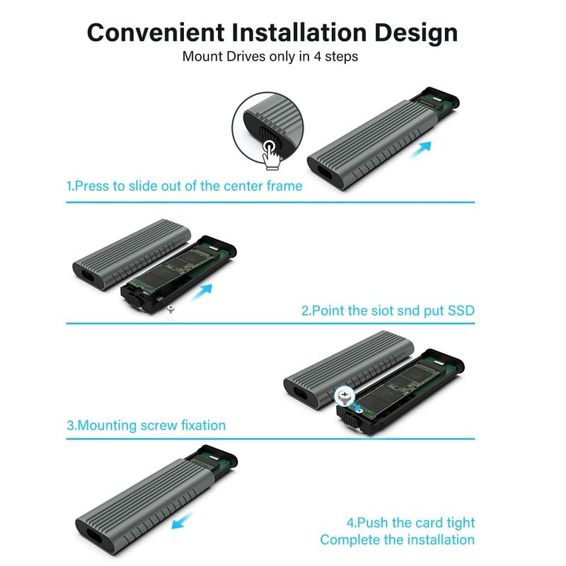 Ewent M.2 NVMe/PCIe SSD Enclosure USB C and USB A