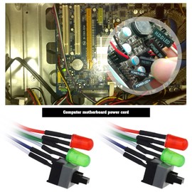 SING F LTD 5PCS Desktop Computer Case Motherboard On/Off/Reset/HDD Switch Power Cord Power Button Switch Cable ATX Case Front Bezel Wire with Red Green LED Indicator Light 65cm