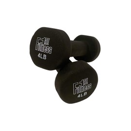 Fitness First Neoprene Dipped Dumbbells (Pairs), Black, 8lbs
