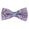 King & Priory Blue with Red Paisley Bow Tie