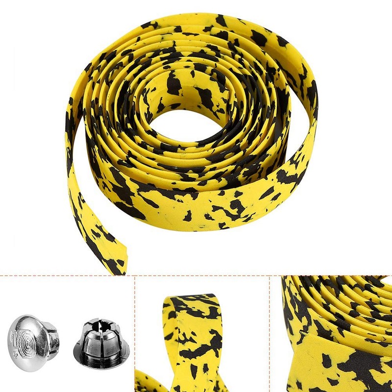Bicycle Handlebar Tape Cycling Handle Wraps Skid-Proof Strap with Bar