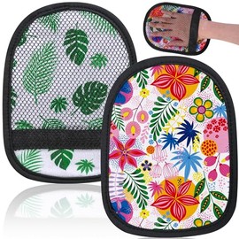 codree 2 Pcs Sand Wipe Off Mitts, Hawaii Theme Sand Remover for Beach, Beach Sand Remover Cleaner Mitts Bag, Beaches Travel Mitt for Outdoor Activities Volleyball Sandboxes