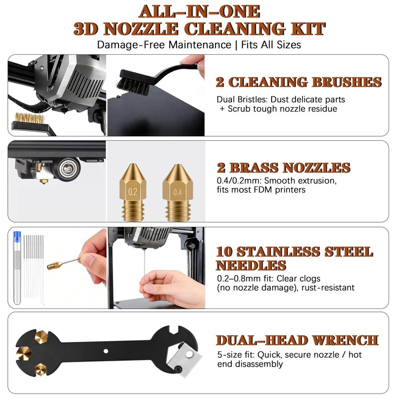 66Pcs 3D Printer Tools Kit with Storage Case, All-in-One Accessories