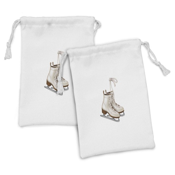 Ambesonne Ice Skates Fabric Pouch Set of 2, Skates Ice