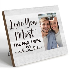 Gifts for Girlfriend Boyfriend - I Love You Most Gifts for Him Her - Romantic Couples Picture Frame With Heart Fits 4x6 Inches Photo