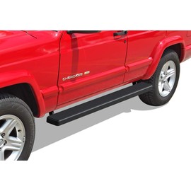 APS Running Boards 5 inches Matte Black Compatible with Jeep Cherokee 1984-2000 4-Door (Nerf Bars Side Steps Side Bars)
