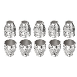 DTGN 11x13x4mm Bell Stopper - 10Pack - Good for DIY Drawstring Lanyard Backpacks - Alloy Conical Cord Ends Lock Cord Rope Fastener Ends Stopper - Silver