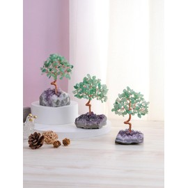 CrystalTears Green Aventurine Crystal Tree Healing Crystal Gemstone Tree Life Copper Wire Wrapped Stone Tree Feng Shui Crystal Money Tree for Decor Positive Energy Crystal Gifts for Christmas