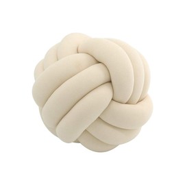 KUCCO Round Knot Ball Cushion Pillows, Children Room Decoration Plush Toys Baby Photography Props (Ivory, 10.6")