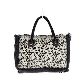 Myra Bag Silver Surfer Canvas And Cowhide Bag Upcycled Canvas, Rug, Leather & Cowhide S-2532