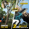 Jovant Cordless Pole Saw with 2 Max 20V*4Ah Batteries,8inch Chainsaw