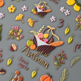 Autumn Nail Art Stickers Green Leaves Nail Stickers for Nail Art Thanksgiving Nail Art Yellow Lemon Fruit Design Decoration Fall Flowers Self-Adhesive DIY Nail Decals for Women Nail Supplies 1PCS