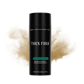 THICK FIBER Hair Building Fibres (Pack of 1, MEDIUM BLONDE) Hair Fibres for Thinning Hair | Hair Powder for Thin Hair 25g Bottle | Make Hair Look Thicker in Seconds with hair filler | for Women & Men