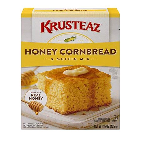 Krusteaz Honey Cornbread and Muffin Mix - No Artificial Colors or Flavors - 15 OZ (Pack of 2)