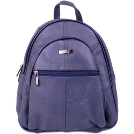 Ladies/Womens Genuine Leather Travel/Work/Holiday Rucksack/Backpack - Navy