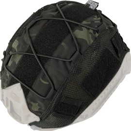 OneTigris MC Helmet Cover for Helmet Protection Fast PJ Type Headwear Airsoft Multicam Camo For Ballistic FAST Helmet in Size L & FAST PJ Helmet in Size L/XL (Black Camo)