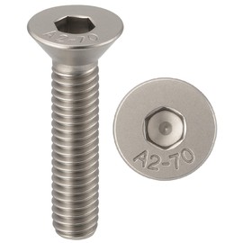 Screws Stainless Steel M6 x 10 mm Countersunk Head BTR Diameter 6 x 10 mm Screws M6 x 10 mm FHC Allen Key Stainless Steel A2-70 (V2A/304) ISO 10642 / DIN 7991: Pack of 50 ProRaje