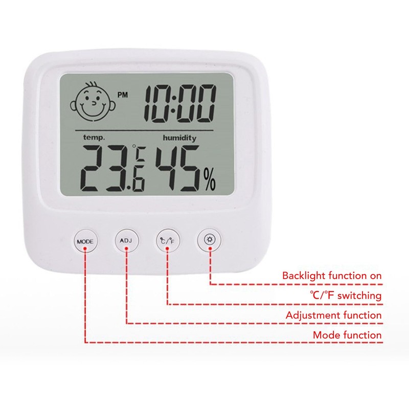 Digital Hygrometer Indoor Thermometer,Accurate Measurement Room Thermometer,Backlight Alarm Function Indoor