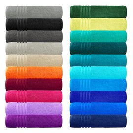 Lashuma Washcloth Baby 30 x 30 cm, London Set of 6 Small Hand Towels Black, Soft and Absorbent