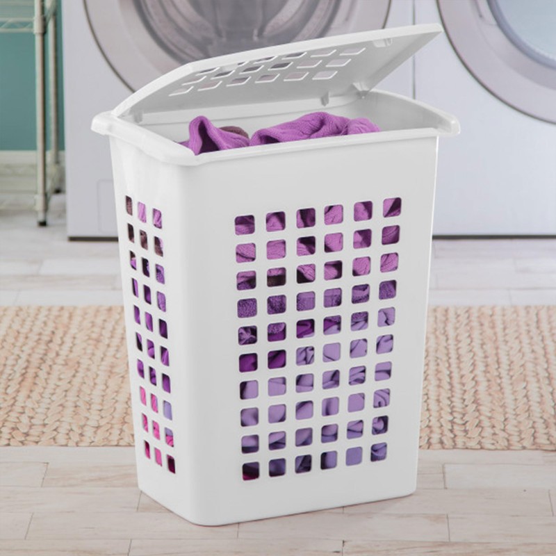 Sterilite 4-Pack LiftTop, Laundry Hamper for Clothes, Tall and Rectangular