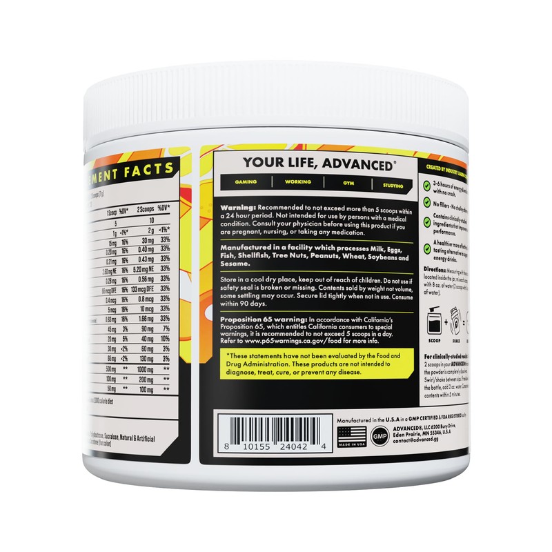 Advanced Energy - Energy Boosting Formula with Electrolytes for Hydration