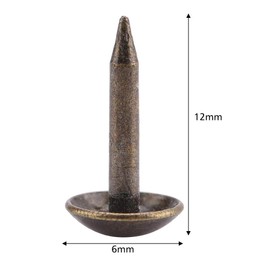 100pcs Iron Nails Thicken Iron Sturdy Staple Nails Fasteners for Furniture Drum Wooden Door Sofa Handicraft Decoration (6x12mm)
