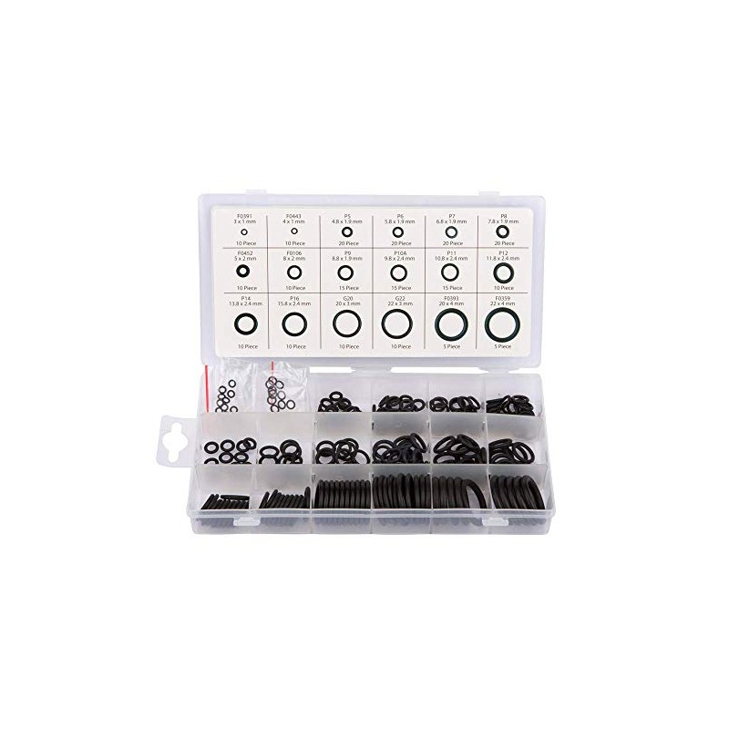 Blue Spot 40518 Nitrile Metric O-Ring Set - Black (225-Piece)